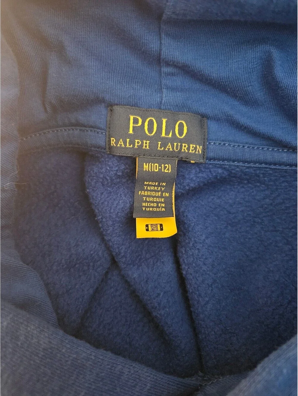 Polo Ralph Lauren Boys' Blue Polo Bear Fleece Hoodie Size M (10-12)